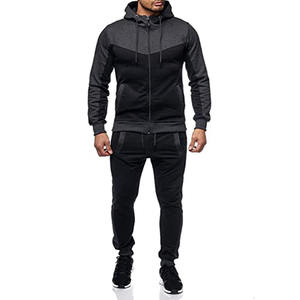 Traje de sudor con logotipo personalizado para hombre, conjunto de chándal de 2 piezas para gimnasio, fitness, trotar, poliéster, algodón, chándal liso a granel - Product Image 4