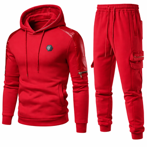 Usine professionnelle, vêtements de sport pour hommes sur mesure, polyester respirant, ensemble de jogging deux pièces, survêtement d'hiver avec prix de gros - Product Image 3