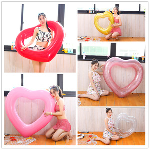 Flotador Inflable de PVC en Forma de Corazón con Brillantina en el Interior para Mujer, Gran Venta - Product Image 6