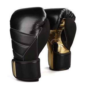Gants de boxe pour adultes en cuir véritable, noirs, imperméables et gants de boxe pour arts martiaux, logo personnalisé - Product Image 2