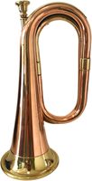 Handcrafted Gold-Plated Brass Cavalry Trumpet Bugle Horn with Vintage Style for Home Decor & Musical Instruments