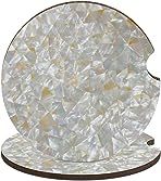 Sous-verres modernes de luxe de haute qualité, ensemble de sous-verres en résine époxy avec incrustation de nacre, vadrouille pour thé et café, protection de table - Product Image 2