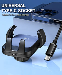 Cargador Inalámbrico para Auto de 15W con Carga Rápida Qi, Soporte para Teléfono Móvil con Brazo Flexible, Manos Libres - Product Image 5