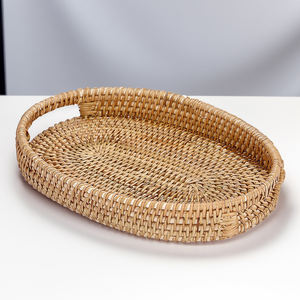 Vietnam Plateaux ronds en bambou faits à la main Plateaux ovales écologiques Plateau de service avec accent en rotin pour intérieurs de restaurant-SR2010 - Product Image 4
