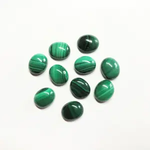 Venta al por mayor 10x12mm AAA calidad Oval cabujón malaquita IGI certificado piedra tratada térmicamente calibrado buen Color Natural Suelto - Product Image 1