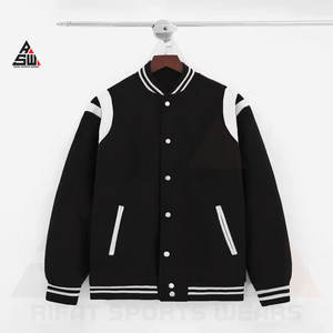 Veste universitaire en laine fine brodée sur mesure pour hommes, uniforme de baseball de haute qualité, nouveau style de rue d'hiver, col montant, doublure en soie - Product Image 5