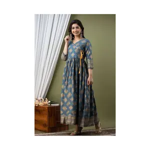 Womens Rayon Angrakha Kurti Available At Wholesale Price From India Women Best Quality modern Style Rayon Fabric Nayra Cut Kurti