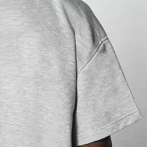 T-shirt streetwear pour homme personnalisé et innovant, ample, décontracté, lourd, col rond côtelé, épaules tombantes, 100% coton biologique - Product Image 5