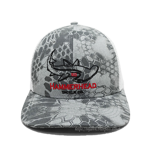 Chapeaux de camionneur camouflage 6 panneaux de haute qualité avec logo personnalisé OEM Casquette de camionneur camouflage à bord incurvé/maille blanche Casquette de sport Pêche en plein air - Product Image 2