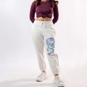 Pantalons de survêtement en molleton chaud personnalisés de haute qualité pour femmes, poches latérales, pantalon de survêtement d'hiver, devant plat, respirant, écologique, cordon de serrage - Product Image 3