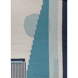 พรมขนสัตว์ทอมือลายตารางสีงาช้าง รุ่น Adwl-13062 รูปทรงสี่เหลี่ยมผืนผ้า สำหรับห้องนั่งเล่น ห้องนอนวัยรุ่น หรือทางเดิน - Product Image 1