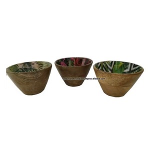 Ensemble de 3 bols de service en bois faits à la main, parfaits pour les fruits secs, les collations et les salades, vaisselle naturelle, décoration de la maison et de la salle à manger - Product Image 5