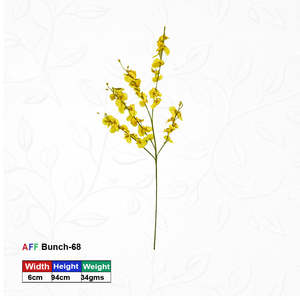 Planta Artificial de Flores de Jazmín Dorado Pequeño Amarillo AFF Bunch-68 - Product Image 1
