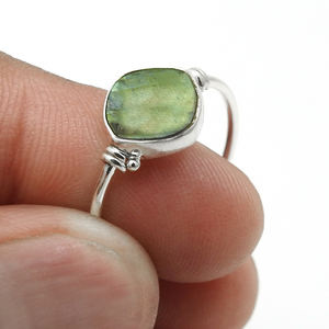 Gran Venta de piedras preciosas de labradorita Natural de buena calidad, anillo con forma de cojín de Plata de Ley 925, joyería hecha a mano, proveedor mayorista - Product Image 4