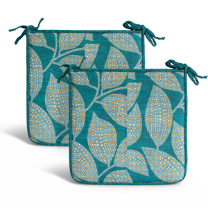 Cojín para Silla Repelente al Agua de 40x40x2 cm, Fácil de Limpiar con Correas de Sujeción, Uso en Interiores y Exteriores, Cojines y Almohadas para Exteriores - Product Image 1