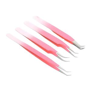 แหนบต่อขนตาปลอมทำจากสเตนเลสเคลือบสีชมพูดูแลขนตา - Product Image 5