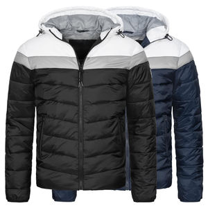 Veste matelassée coupe-vent pour homme fabriquée sur mesure, couleur rayée, séchage rapide, tissu 100% personnalisé, rembourrage en duvet et en coton - Product Image 4