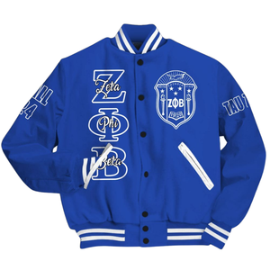 Zeta Phi Beta 1920 Sororité Fondateurs ZPB Bleu Blanc Grec Vie Varsity Letterman Veste Chenille Patch Style Porter - Product Image 4