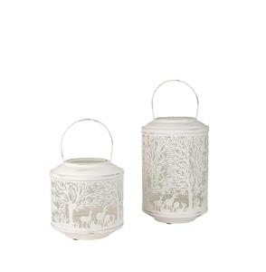 Set of White Finished Metal <b>Candle</b> Lavern for Christmas Decor Metal High Selling Luxury Metal <b>Candle</b> Lantern - Product Image 1