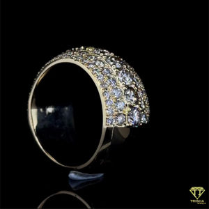 แหวนรอยัลไอซ์แบบยูนิเซ็กส์สุดหรูแหวนเพชรหลายแถวประดับเพชรมอยสซาไนต์วินเทจได้รับการรับรองสำหรับของขวัญวันเกิดหมั้น - Product Image 5