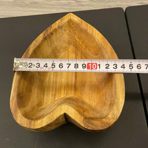 Handcrafted Heart Shaped Acacia Wooden Bowl Rustic Solid Wood Decorative Tray for Jewelry Keys, <b>Candles</b>, Home Decor from Vietnam - Product Image 2