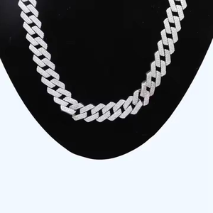 Premium Baguette Moissanite Cuban Link Chain Claw Setting Vintage Hip Hop Jewelry Stylish <b>Necklace</b> for Gifts & Special Occasions - Product Image 3