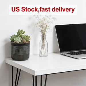 Juego de 3 Macetas Modernas de Cerámica Negra MDJ, Redondas, Brillantes, para Interiores y Exteriores, Decoración del Hogar, Estilo Minimalista - Product Image 4