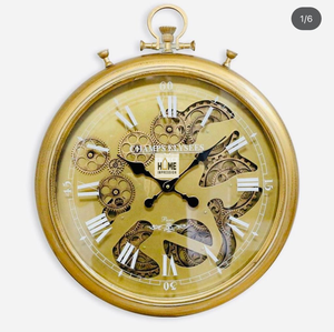 Reloj de pared de metal de hierro hecho a mano de lujo con movimiento de cuarzo y exhibición de agujas Diseño contemporáneo para la decoración de la oficina en el hogar - Product Image 2