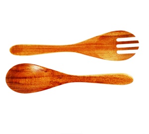 Set de couverts à salade en bois d'acacia SET DE 2 SERVICE À SALADE EN BOIS KETCHENWAR UNIQUE FAIT MAIN - Product Image 1