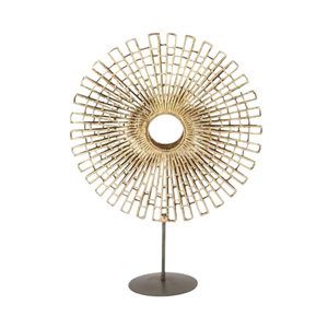 Sculpture Abstraite Objet De Table Base Lourde En Forme De Coeur Sculpture pour La Décoration Intérieure ou Table À Manger Moderne Couleur Or Fini - Product Image 2