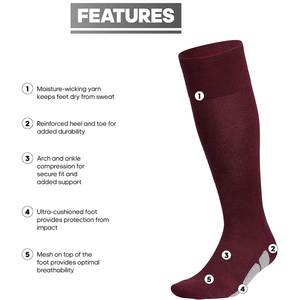 Venta al por mayor de calcetines de algodón Spandex Formal Color granate oscuro de punto Primavera Verano hombres calcetines con diseño y tamaño personalizados - Product Image 3