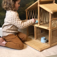 Handwicker vente en gros de maison de poupée en rotin naturel jouets pour enfants magnifiques jouets de jeu fabriqués au Vietnam