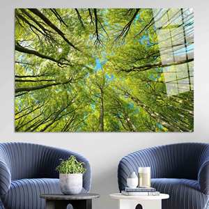 Tableau imprimé sur toile : motif élégant de feuillage d'arbre pour la décoration de chambre, ART EN VERRE TÉRMÉRISÉ - Product Image 1