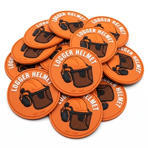 Badge rond en PVC et caoutchouc personnalisé, à fixation auto-agrippante, pour engins de chantier lourds, direct usine - Product Image 2