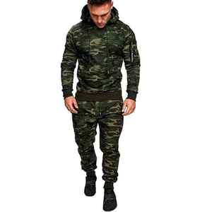 Nouveauté vert bleu Camouflage hommes pull survêtement meilleur pour la vente en gros 320 GSM OEM conception 100% coton survêtement - Product Image 1