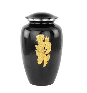 Urna de recuerdo de cremación hecha a mano de latón Rosa negro para cenizas Urna de metal para cenizas humanas Lujo para cenizas de adultos Tamaño personalizado - Product Image 3