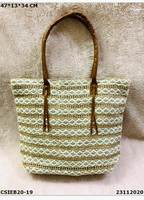 Direct Fac Prix Vente à Chaud Designer Coton Tissé Kilim Sacs Fourre-Tout pour Dames Fermeture À Glissière Voyage Sacs À Main Double Gland Seau
