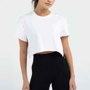 Nouveau design couleur unie à manches courtes col rond femmes t-shirts surdimensionnés meilleure qualité pull décontracté grande taille t-shirt pour les femmes - Product Image 6