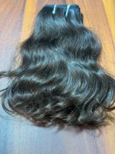 Mèches de cheveux humains ondulés vierges bruts, mèches de cheveux en vrac à trame machine, mèches de cheveux vierges indiens bruts - Product Image 2