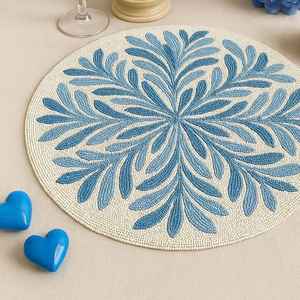 Handmade Luxury <b>Beaded</b> Charger for Dining Unique Holiday Decor; for Housewarming <b>Beaded</b> <b>Placemat</b> - Product Image 3