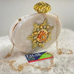 กระเป๋าคลัทช์เรซิ่นทำจากหินสำหรับผู้หญิงกระเป๋าคลัทช์ใส่ไปงานเลี้ยงตอนเย็นลายหินอ่อน - Product Image 1