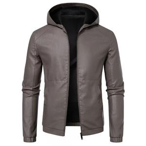 Veste en cuir PU à capuche de haute qualité pour hommes Nouvelle veste pour hommes sur mesure Vente en gros Veste d'hiver à fermeture éclair pour homme - Product Image 1