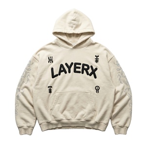 Nueva Sudadera con Capucha Personalizada para Hombre, Tejido Grueso de 500 g/m², Algodón French Terry, Bordado con Pedrería, Dobladillo sin Rematar Ecológico - Product Image 1