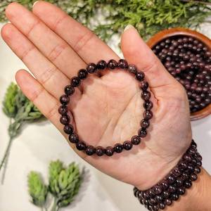 Natural Garnet Sterling Silver Beaded <b>Bracelet</b> Trendy Style Energy-Focused Heart Chakra Healing Gift for Engagement & Wedding - Product Image 1