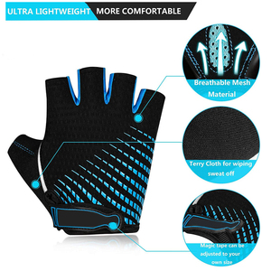 Gants de course personnalisés à demi-doigt pour la protection du vélo Gants de moto Respirant Stretch Imprimé Design Équipement de cyclisme - Product Image 3