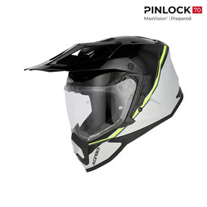 Casco da Corsa Acerbis Assault Giallo Fluorescente con Visiera, Nuovo Casco Off-Road per Motocross, Struttura in Policarbonato - Product Image 1