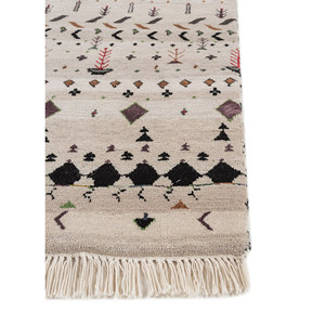 Freedom Manchaha Ivory Hand Knotted <b>Wool</b> & Bamboo Silk Rug Geometric Pattern for Home Use-Les-8343 - Product Image 3