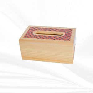 Caja de pañuelos de madera Natural de estilo rústico, soporte de pañuelos cuadrado impermeable para sala de estar o baño, decoración del hogar - Product Image 4