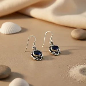"Gold Plated 925 Sterling <b>Silver</b> Dangle Earrings for Women's <b>Wedding</b> Jewelry" - Product Image 1