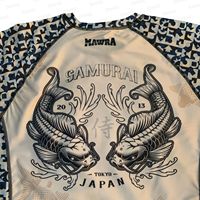 Nouveau Rashguard de Compression Respirant à Séchage Rapide à Manches Courtes pour MMA et Arts Martiaux Mixtes (SAMMA) Style Samouraï Japonais 2024